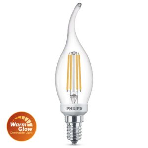 Philips LED-pære BA35 3,4 W 2.700 K WarmGlow, Ra90