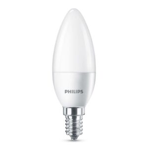 Philips LED-pære E14 B35 5W mat, pakke med 4