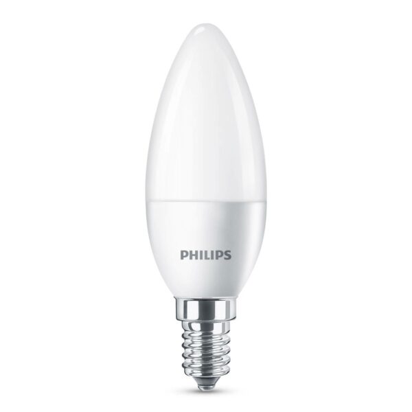 Philips LED-pære E14 B35 5W mat, pakke med 4