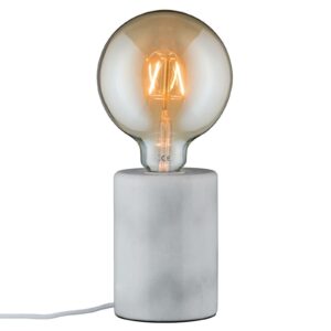 Hvid, puristisk bordlampe Nordin i marmor