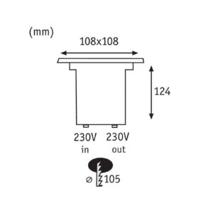 Paulmann 93993 LED-nedgravningslampe, kantet