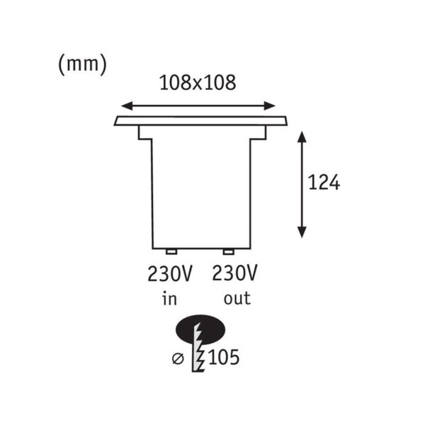 Paulmann 93993 LED-nedgravningslampe, kantet