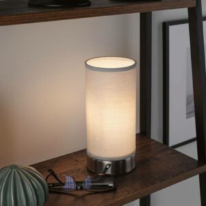 Paulmann Pia bordlampe af stof, lysegrå