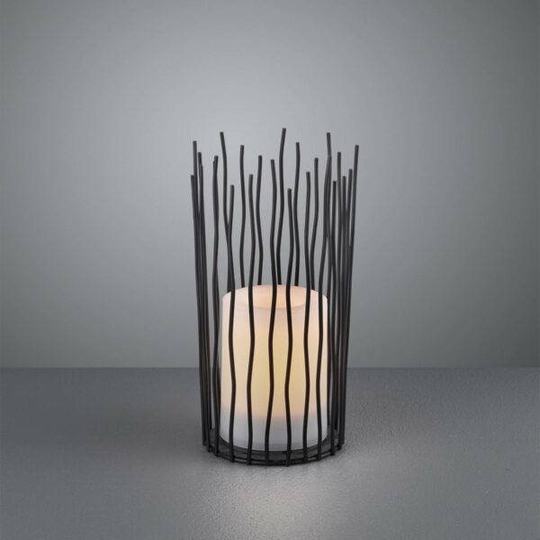 Soldreven LED-bordlampe Coro, med flammeeffekt