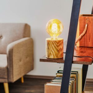 Trabo bordlampe, bejdset fyrretræ, højde 10 cm