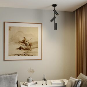 Leda 3 loftspot, 3 lyskilder, sort