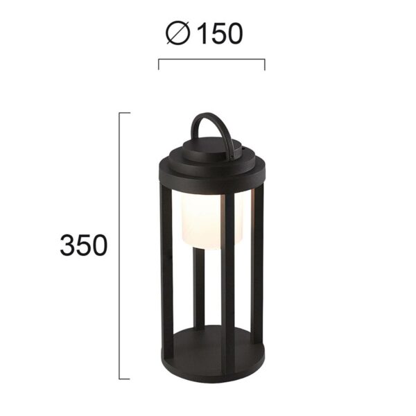 Kalimnos LED-udendørslampe sort 35 cm