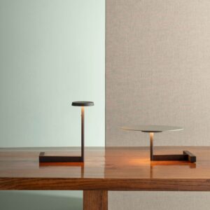 Vibia Flat LED-bordlampe, højde 16 cm, grå, L1