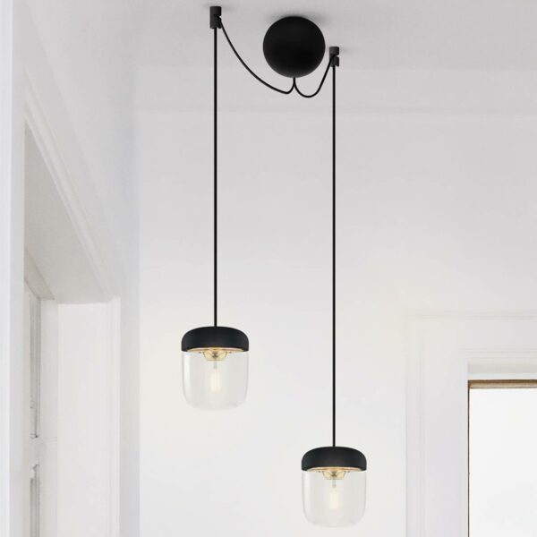 Design pendellampe Acorn - sort og messing