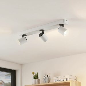 Lindby Ninette loftspot, hvidt, 3 lyskilder, langt