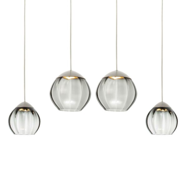 LED-hængelampe Soft med 4 lyskilder, sorte glas