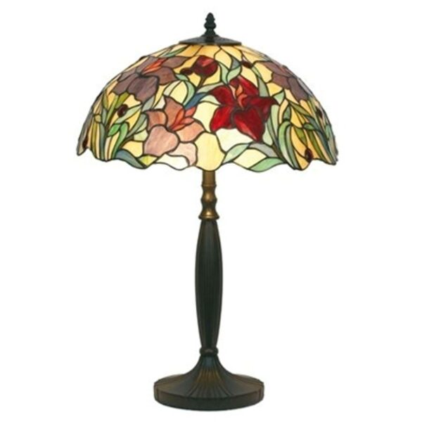 ATHINA - blomstret bordlampe, håndlavet, 62 cm
