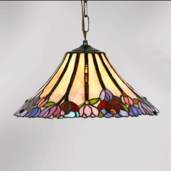 TORI - flot pendellampe i Tiffany stil, 1 lyskilde