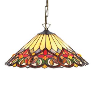 Farverig glas pendellampe Anni i Tiffany design