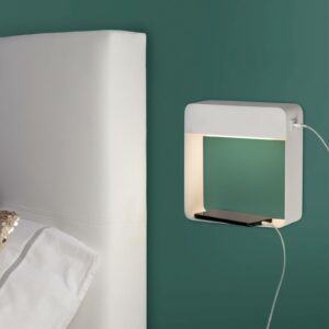 Denver LED-væglampe med USB-oplader, kontakt