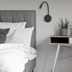 Lyon LED-væglampe med flex-arm, sort