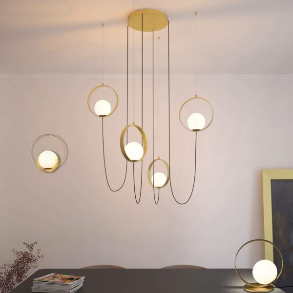 Halo LED-hængelampe, 4 lyskilder, decentral