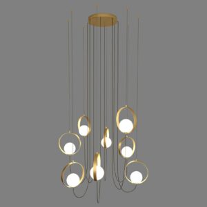 Halo LED-hængelampe, 8 lyskilder, decentral