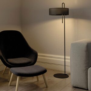 Clip gulvlampe, sort, højde 150 cm