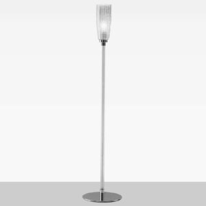 Perle gulvlampe, 154 cm, transparent glasskærm