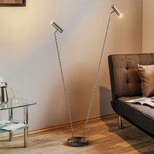 B-Leuchten Tom LED-gulvlampe, mat nikkel