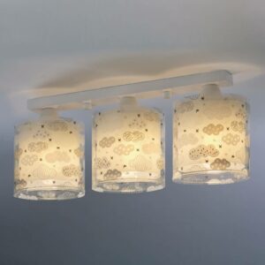 Clouds loftlampe til børn, 3 lyskilder, grå