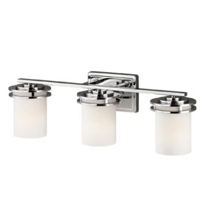 Hendrik LED-væglampe, IP44, krom/glas, 3 lyskilder