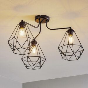 Karo loftlampe, 3 lyskilder, sort