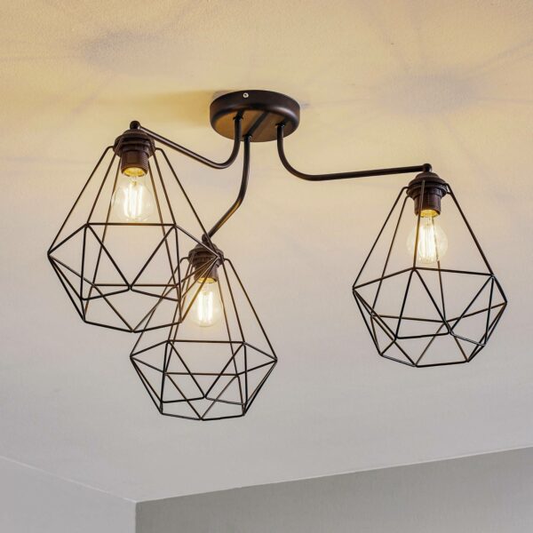 Karo loftlampe, 3 lyskilder, sort