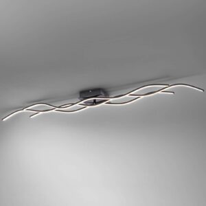 LED-loftlampe Wave sort 137,5 cm