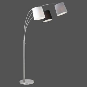 Melvin gulvlampe, 3 lyskilder, sort/grå/hvid
