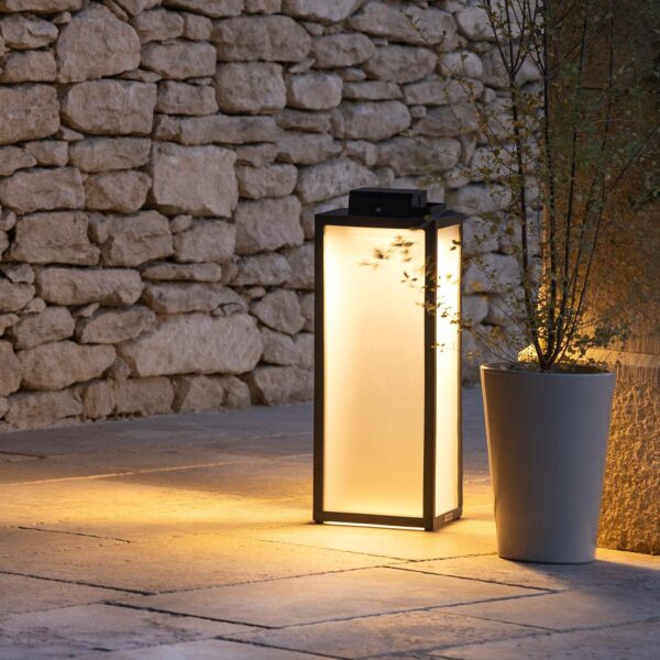 LED-solcellelygte Tradition, antracit, højde 65 cm