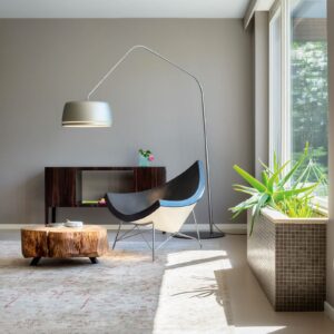 serien.lighting Central LED-buelampe, perlegrå