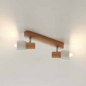Loftslampe Svantje af træ, 2 lyskilder