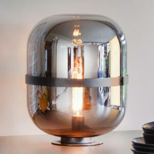 Baloni bordlampe med røggrå glasskærm