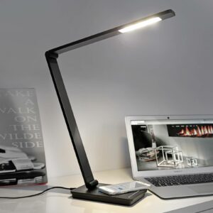 Skrivebordslampe Uli Phone, QI-ladestation, sort