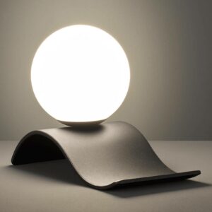 Lara bordlampe af glas, mat sort