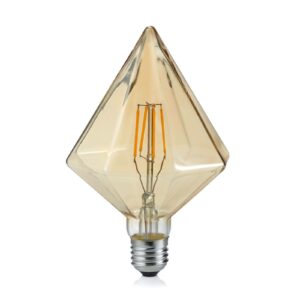 E27 4 W 2.700K Diamant LED-pære, ravgul