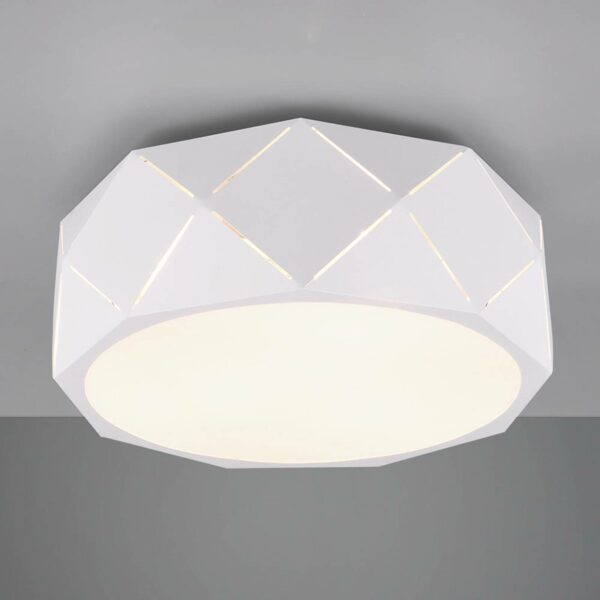 Loftlampe Zandor med hvid skærm