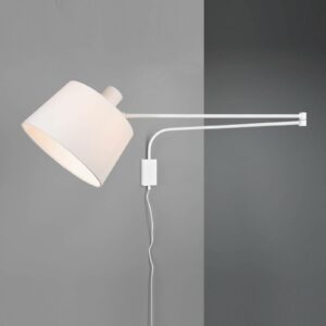 Baldo væglampe med kabel + stik, hvid
