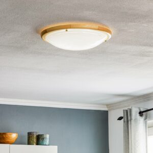 P2D loftlampe, Ø 37 cm, fyrretræ