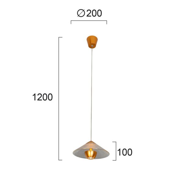 Glamour LED-hængelampe af glas, guld/klar