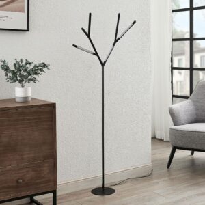 Lucande Cuerno LED-gulvlampe i sort-hvid
