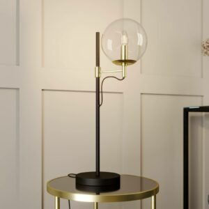 Lucande Sotiana bordlampe, glaskugle, messing