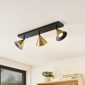 Lucande Kartio loftlampe 3 lysk., drejelig messing