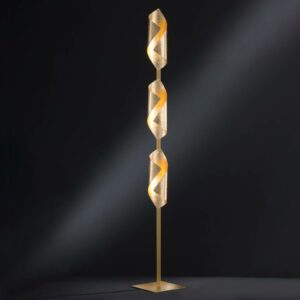 Safira LED-gulvlampe i blank guld
