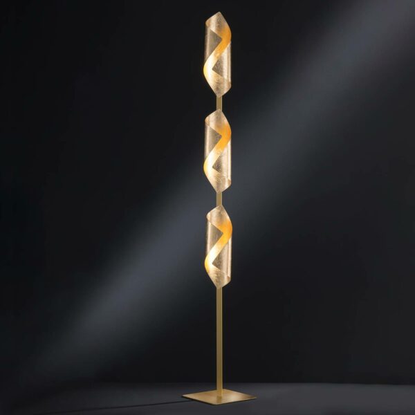 Safira LED-gulvlampe i blank guld