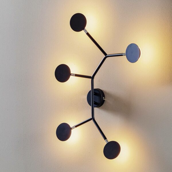 Belize LED-væglampe, 5 lyskilder, sort