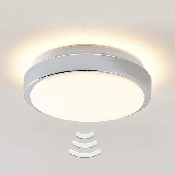 Lindby Camille LED-loftlampe sensor, Ø 26 cm, krom
