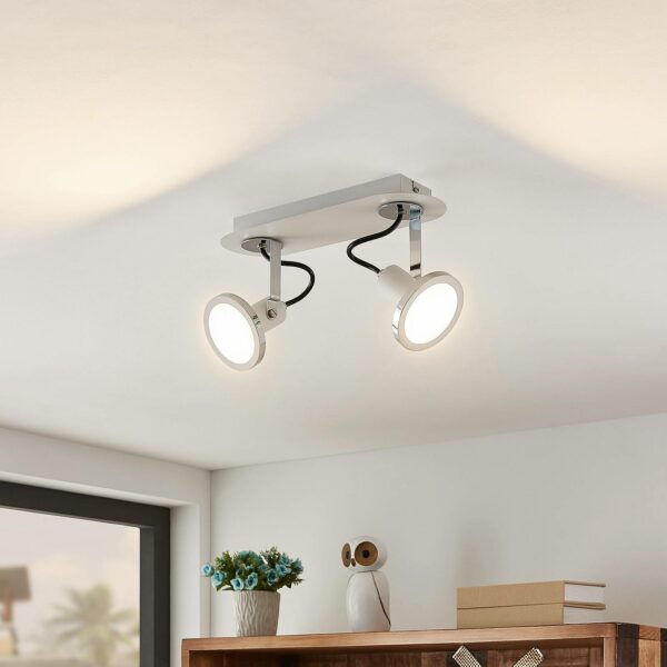 Lindby Theda LED-spotlight, hvid, 2 lyskilder